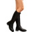 Shein Women's Flat Knee High Boots With V-Cut - Black