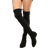 Shein Women's Faux Suede Over The Knee Boots - Black