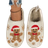 Shein Women's Christmas Gingerbread Man & Snowflake Embroidery Pattern Warm Soft Closed Toe Casual Indoor Slippers - Multicolor
