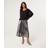 Blue Vanilla Women's Grey Metallic Pleated Tulle Skirt