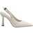 Shein Women Pointed Toe Fashion Buckle Patent Leather Heeled Slingback Shoes - White