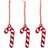 IKEA VINTERFINT Red/White Christmas Tree Ornament 8cm 3pcs