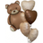 Shein 6pcs Teddy Bear & Retro Heart Balloon Set