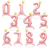 Shein 1pc 42inch Pink Standing Base Crown Numeric 0-9