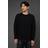 Burton Men Black Cotton Rich Ribbed Crew Neck Jumper - Black