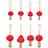 IKEA Vinterfint Mushroom Red Christmas Tree Ornament 8cm 8pcs