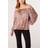 Blue Vanilla Light Brown Bardot Puff Ball Blouse