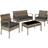 tectake Sparta - Nature Outdoor Lounge Set, 1 Table incl. 2 Chairs & 1 Sofas