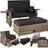 tectake Kreta natural Outdoor Lounge Set, Table incl. 1 Sofas