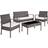 tectake Sparta - Grey Outdoor Lounge Set, 1 Table incl. 2 Chairs & 1 Sofas
