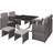 tectake Bilbao - Grey Patio Dining Set, 1 Table incl. 4 Chairs