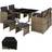 tectake Bilbao - Natural Patio Dining Set, 1 Table incl. 4 Chairs
