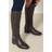 Yours Brown Buckle Stretch Back Knee High Boots - Dark Brown