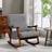 Homcom Modern High Back Grey Rocking Chair