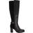 Dune London Secretly Leather Knee High Boots - Black