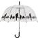 Esschert Design Birds on Wire Umbrella Black/Transparent