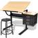 vidaXL Drafting with Tilting Table Top Skrivbord 60x119.5cm 2st
