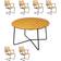 Grythyttan 9A 120cm Table inkl. A2 6 seat Armchair Matgrupp, 1 Bord inkl. 6 Stolar