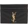 Saint Laurent Monogram Grain de Poudre Card Case - Black