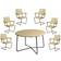 Grythyttan 9A 120cm Table inkl. A2 6 seat Armchair Matgrupp, 1 Bord inkl. 6 Stolar