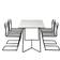 Grythyttan High-tech 110x70cm Matgrupp, 1 Bord inkl. 4 Stolar