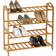 tectake Bamboo 4 Shelves Skostativ 67.5x68cm