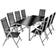 tectake Aluminium Sitzgruppe 8+1 - Silber Juego de comedor de patio, 1 Mesa incl. 8 Sillas