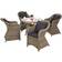 tectake Aluminium rattan garden furniture set Zurich with 4 armchairs and table Patio Dining Set, 1 Table incl. 4 Chairs