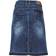 Cream Patch Denim Skirt - Rich Blue Denim