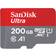 SanDisk Ultra Carte mémoire flash (adaptateur microSDXC vers SD inclus(e) 200 Go A1 UHS Class 1 Class10 microSDXC UHS-I