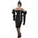 Smiffys Flapper Costume Black with Long Dress