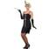 Smiffys Flapper Costume Black with Short Dress