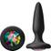 NS Novelties Glams Silicone Black Mini Butt Plug with Rainbow Crystal 3 Inch