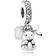 Pandora Baby Teddy Bear Dangle Charm - Silver/Grey/transparent