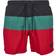 Urban Classics Color Block Swim Shorts - Firered/Black/Green