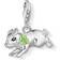 Thomas Sabo Little Pig with Cloverleaf Charm Pendant - Silver/Black/Green