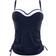 Panache Anya Cruise Bandeau Tankini - Navy/White