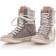 Björn Borg Wendy High Fur Hoge Sneakers - Light Grey