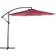 Beliani Parasol de Jardin 300 cm Tissu Polyester Rouge Bordeaux Ouverture Manivelle 300cm