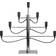Star Trading Milan Black Ponte di Candele 60cm