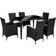 tectake Rattan garden furniture set 6+1 aluminium Patio Dining Set, 1 Table incl. 6 Chairs