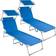 tectake 2 Sun loungers with sun shade