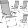 tectake 4 aluminium garden chairs with headrest Garden Dining Chair