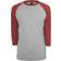 Urban Classics Contrast 3/4 Sleeve Raglan T-shirt - Grey/Ruby