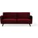 Beliani Senja Red Sofa 200cm 3 Seater