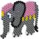 Hama Beads Maxi Transparent Pegboard Elephant 8201