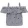 Name It Mini Checked Off-Shoulder Top - Blue/Dark Sapphire (13165678)