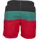 Urban Classics Color Block Swim Shorts - Firered/Black/Green