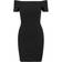 Urban Classics Off Shoulder Rib Dress - Black