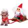 Lykketrold Santa Claus with Reindeer Brave Multicolor Decoration 14cm